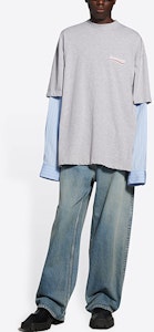 巴黎世家FW21宽松双层长袖T恤灰色. 671401TKVJ11379 Lookbook 巴黎世家FW21宽松双层长袖T恤灰色. 671401TKVJ11379