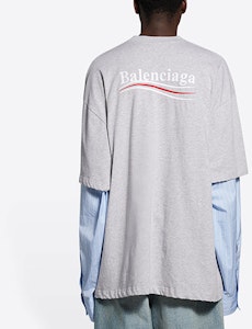 巴黎世家FW21宽松双层长袖T恤灰色. 671401TKVJ11379 Purchase 巴黎世家FW21宽松双层长袖T恤灰色. 671401TKVJ11379