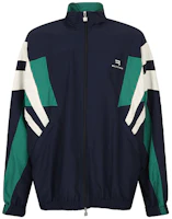 Balenciaga FW21 Patchwork Stand Collar Zip Jacket Blue Mens 675464TKO484063 Balenciaga FW21 Patchwork Stand Collar Zip Jacket Blue Mens 675464TKO484063