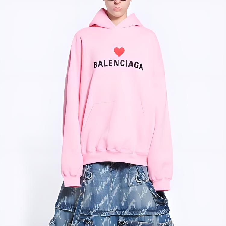 Balenciaga FW21 Qixi Pink Logo Heart Embroidery Oversized Hoodie Unisex. 675003TLVC21401 圖 7