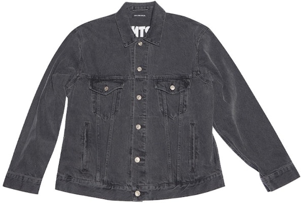 Balenciaga FW21 Jaket Denim Hitam Single-Breasted. 684001TEW051055 Order Balenciaga FW21 Jaket Denim Hitam Single-Breasted. 684001TEW051055
