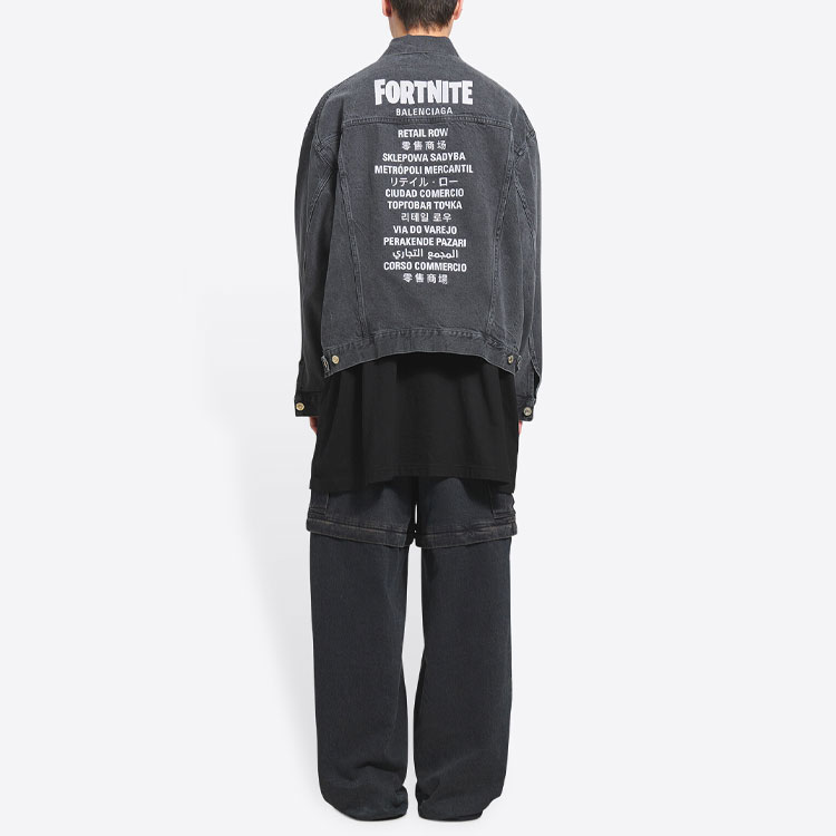 Purchase Balenciaga FW21 Jaket Denim Hitam Single-Breasted. 684001TEW051055