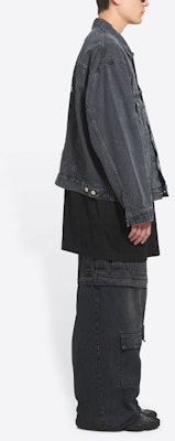 Balenciaga FW21 Jaket Denim Hitam Single-Breasted. 684001TEW051055 Details for Balenciaga FW21 Jaket Denim Hitam Single-Breasted. 684001TEW051055