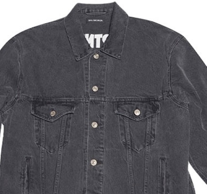 Balenciaga FW21 Jaket Denim Hitam Single-Breasted. 684001TEW051055 Sizing Balenciaga FW21 Jaket Denim Hitam Single-Breasted. 684001TEW051055