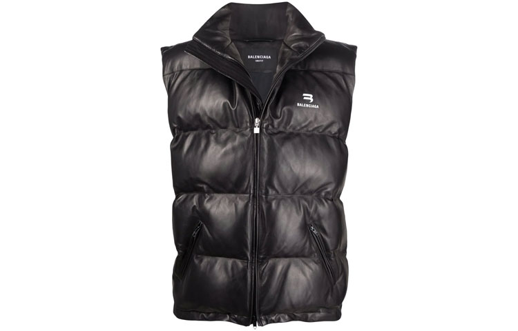 Balenciaga FW21 Small Logo Sleeveless Puffer Vest Black 674317TLS031000 圖 2