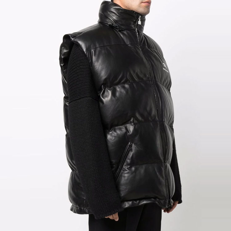 Balenciaga FW21 Small Logo Sleeveless Puffer Vest Black 674317TLS031000 圖 5