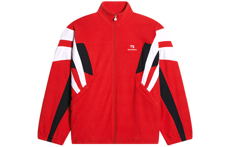 Balenciaga FW21 Sporty B Tracksuit Colorblock Jacket Red 675272TJQ326400