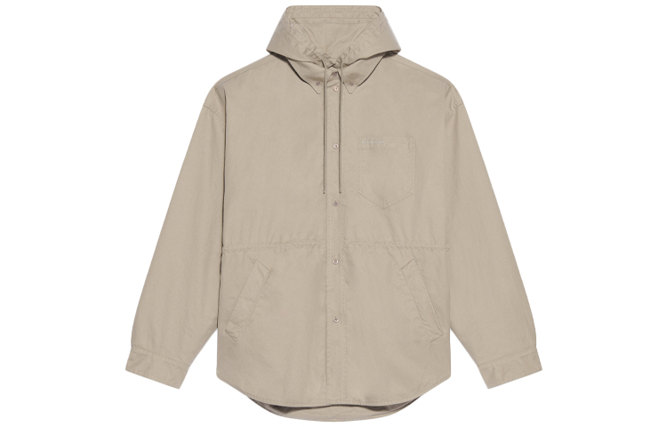 Balenciaga FW21 Twill Hooded Long Sleeve Parka Khaki Male 671659TKP069501