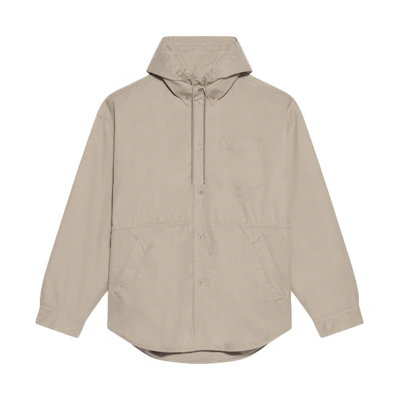 Balenciaga FW21 Twill Hooded Long Sleeve Parka Khaki Male 671659TKP069501