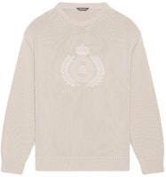 Balenciaga FW21 Unisex Beige Logo Knit Crewneck Sweater - Gift Recommendation 664369T32119028 Balenciaga FW21 Unisex Beige Logo Knit Crewneck Sweater - Gift Recommendation 664369T32119028