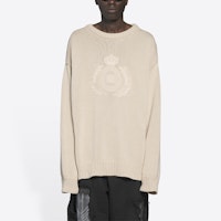 バレンシアガ FW21 ユニセックス ベージュ ロゴ ニット クルーネック セーター - ギフトおすすめ 664369T32119028 Shop バレンシアガ FW21 ユニセックス ベージュ ロゴ ニット クルーネック セーター - ギフトおすすめ 664369T32119028