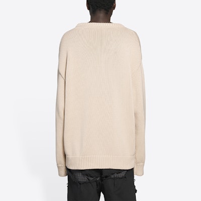 巴黎世家 FW21 中性米色Logo針織圓領毛衣 - 完美禮物推薦 664369T32119028 Purchase 巴黎世家 FW21 中性米色Logo針織圓領毛衣 - 完美禮物推薦 664369T32119028