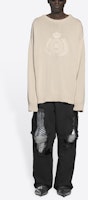 バレンシアガ FW21 ユニセックス ベージュ ロゴ ニット クルーネック セーター - ギフトおすすめ 664369T32119028 Sizing バレンシアガ FW21 ユニセックス ベージュ ロゴ ニット クルーネック セーター - ギフトおすすめ 664369T32119028