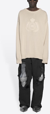 巴黎世家 FW21 中性米色Logo針織圓領毛衣 - 完美禮物推薦 664369T32119028 Sizing 巴黎世家 FW21 中性米色Logo針織圓領毛衣 - 完美禮物推薦 664369T32119028