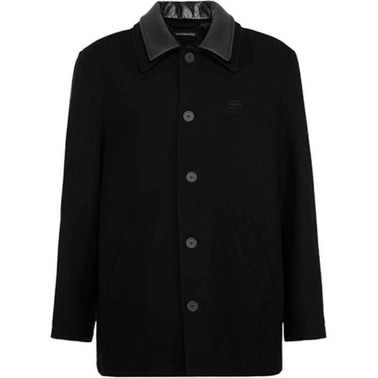 Balenciaga FW21 Wool Blend Double Collar Coat Black 626314TIU071000