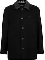 Balenciaga FW21 Wool Blend Double Collar Coat Black 626314TIU071000 Balenciaga FW21 Wool Blend Double Collar Coat Black 626314TIU071000