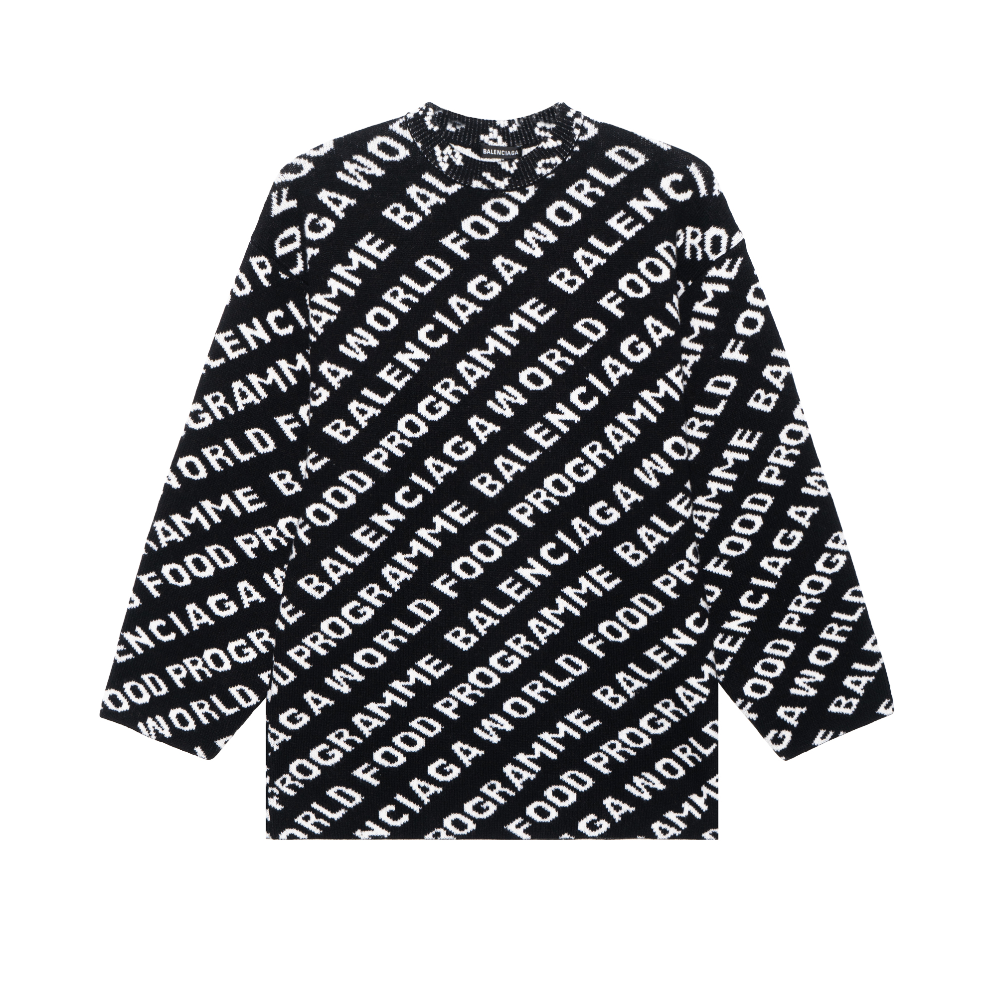 Balenciaga FW21 World Food Programme Black Wool Pullover Sweater Men. 612957T15651070