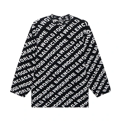 Balenciaga FW21 World Food Programme Black Wool Pullover Sweater Men. 612957T15651070