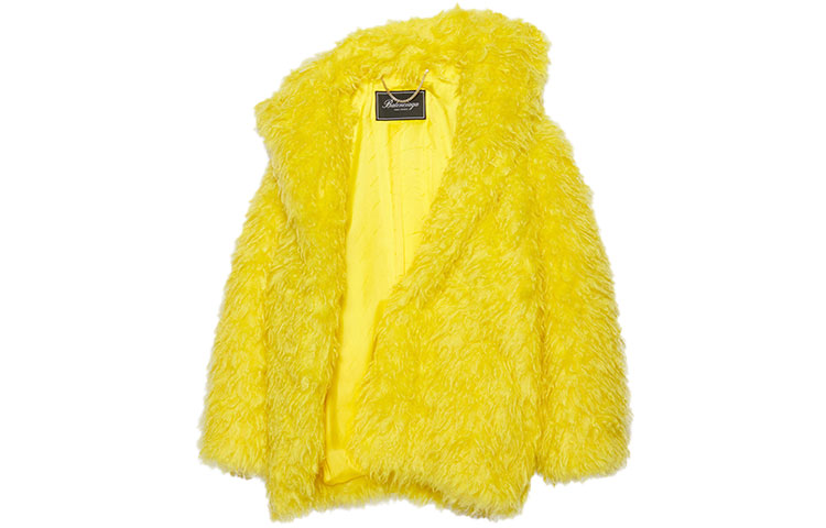 Balenciaga FW21 Yellow Mohair Faux Fur Jacket Unisex 663000TKQ077200