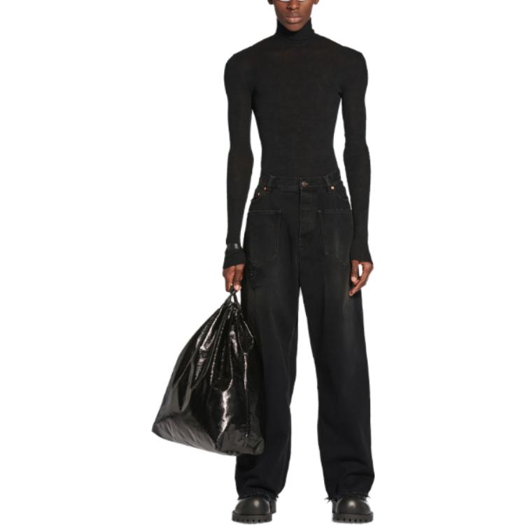 Balenciaga FW22 360° Show Black Loose Fit Unisex Patchwork Pocket Jeans 719337TNW541129 圖 7