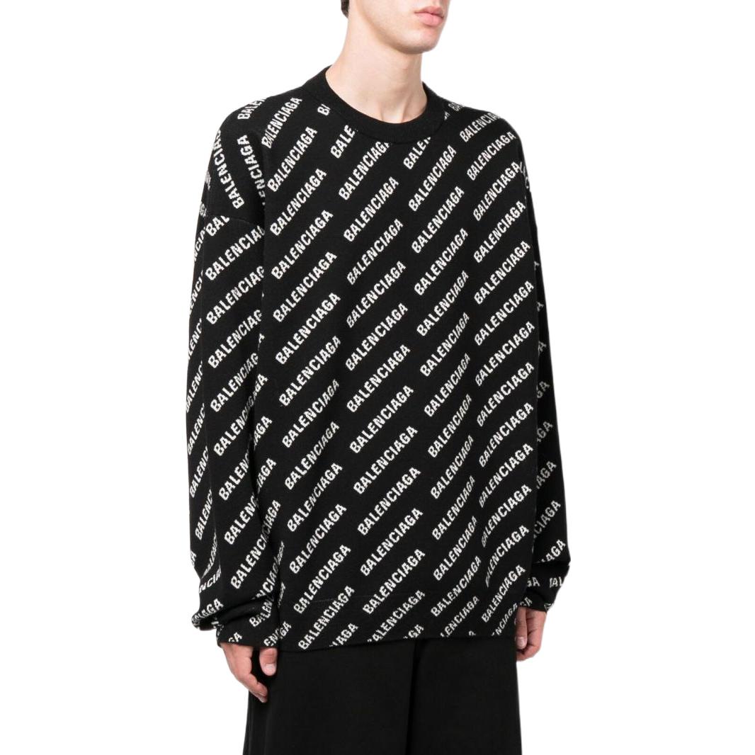 Purchase Jersey Balenciaga FW22 Colorblock Negro con Logo de Letras. 719654T16601070