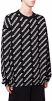 Purchase Balenciaga FW22 Black Colorblock Letter Logo Knit Sweater. 719654T16601070