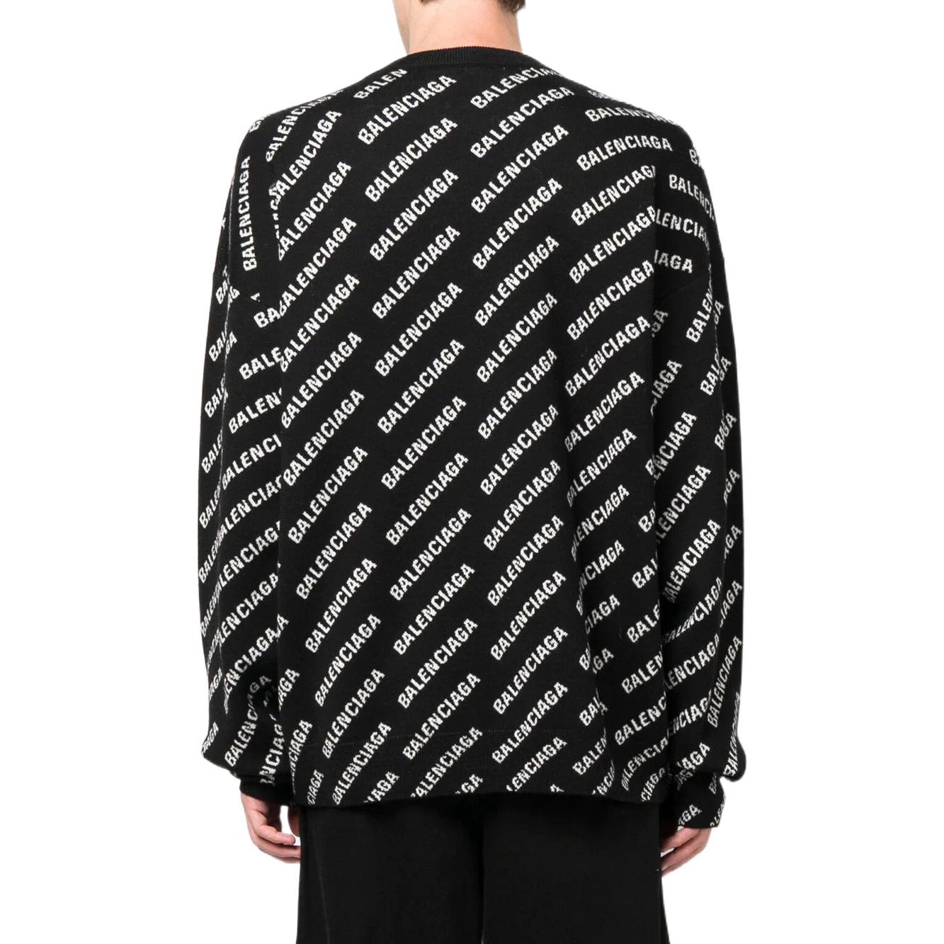 Details for Jersey Balenciaga FW22 Colorblock Negro con Logo de Letras. 719654T16601070