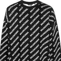 Sizing Balenciaga FW22 Black Colorblock Letter Logo Knit Sweater. 719654T16601070
