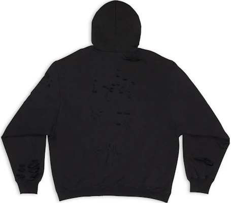 Balenciaga FW22 Sudadera Negra con Logo Distressed Estampado Corte Regular. 659403TKVB61781 Lookbook Balenciaga FW22 Sudadera Negra con Logo Distressed Estampado Corte Regular. 659403TKVB61781