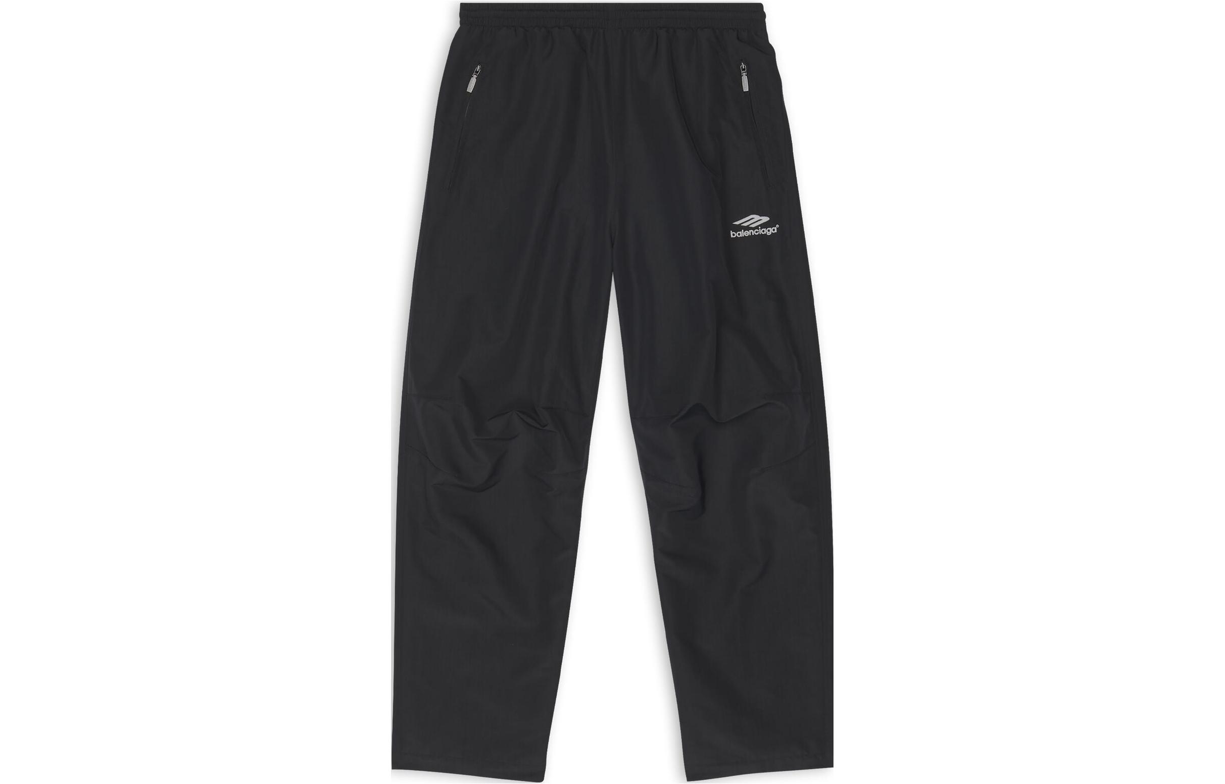 Order Balenciaga FW22  Black Logo Print Knit Straight-Leg Sweatpants Loose Fit. 704715TKO481000