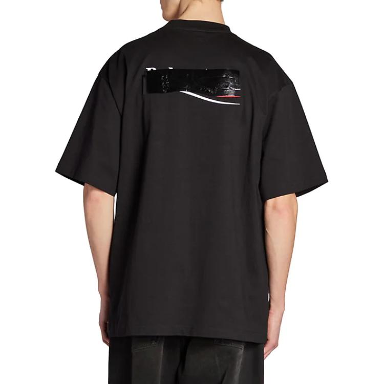 Purchase 巴黎世家 FW22 黑色字母印花寬鬆版型圓領T恤 641675TNVG11089