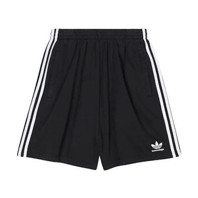 Balenciaga FW22 Black Logo Stripe Print Casual Shorts. 723881TNVN28482