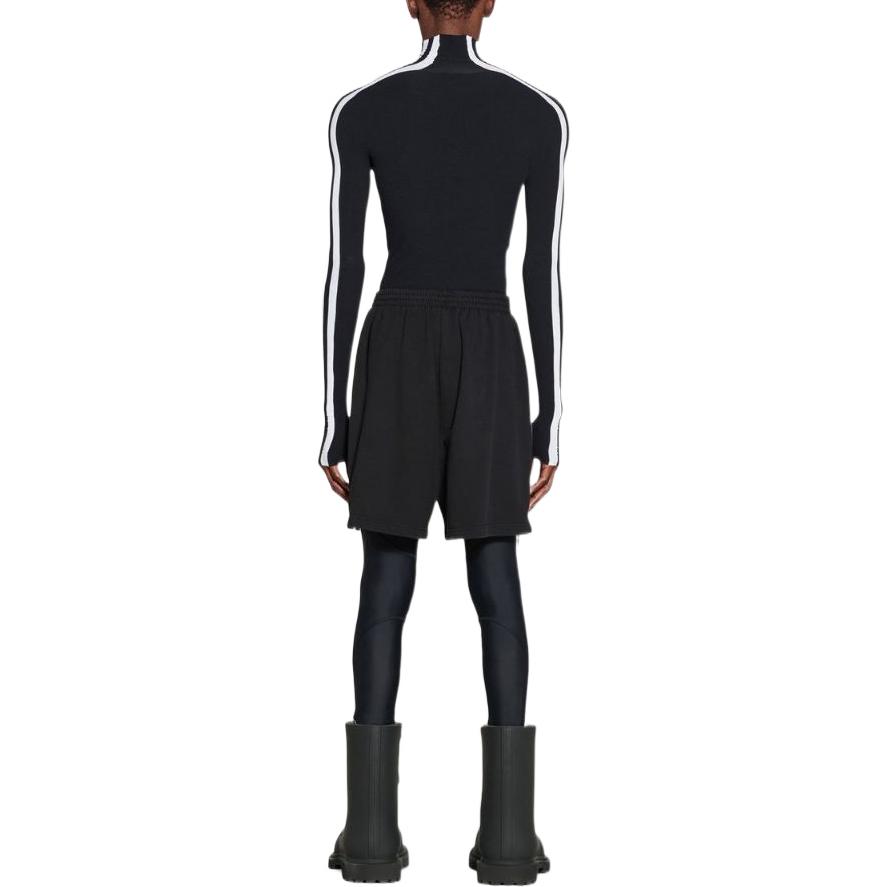 Shop 巴黎世家 FW22 黑色条纹标志印花休闲短裤. 723881TNVN28482