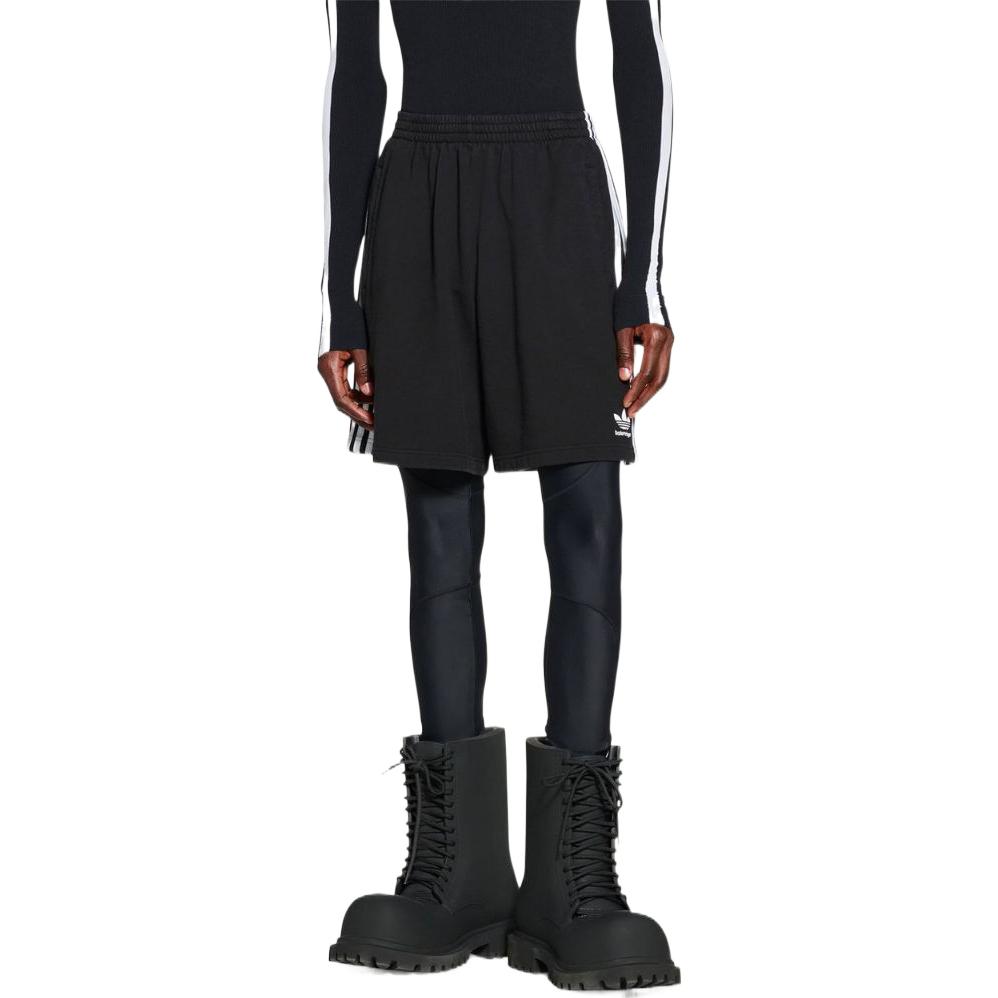 Purchase 巴黎世家 FW22 黑色条纹标志印花休闲短裤. 723881TNVN28482