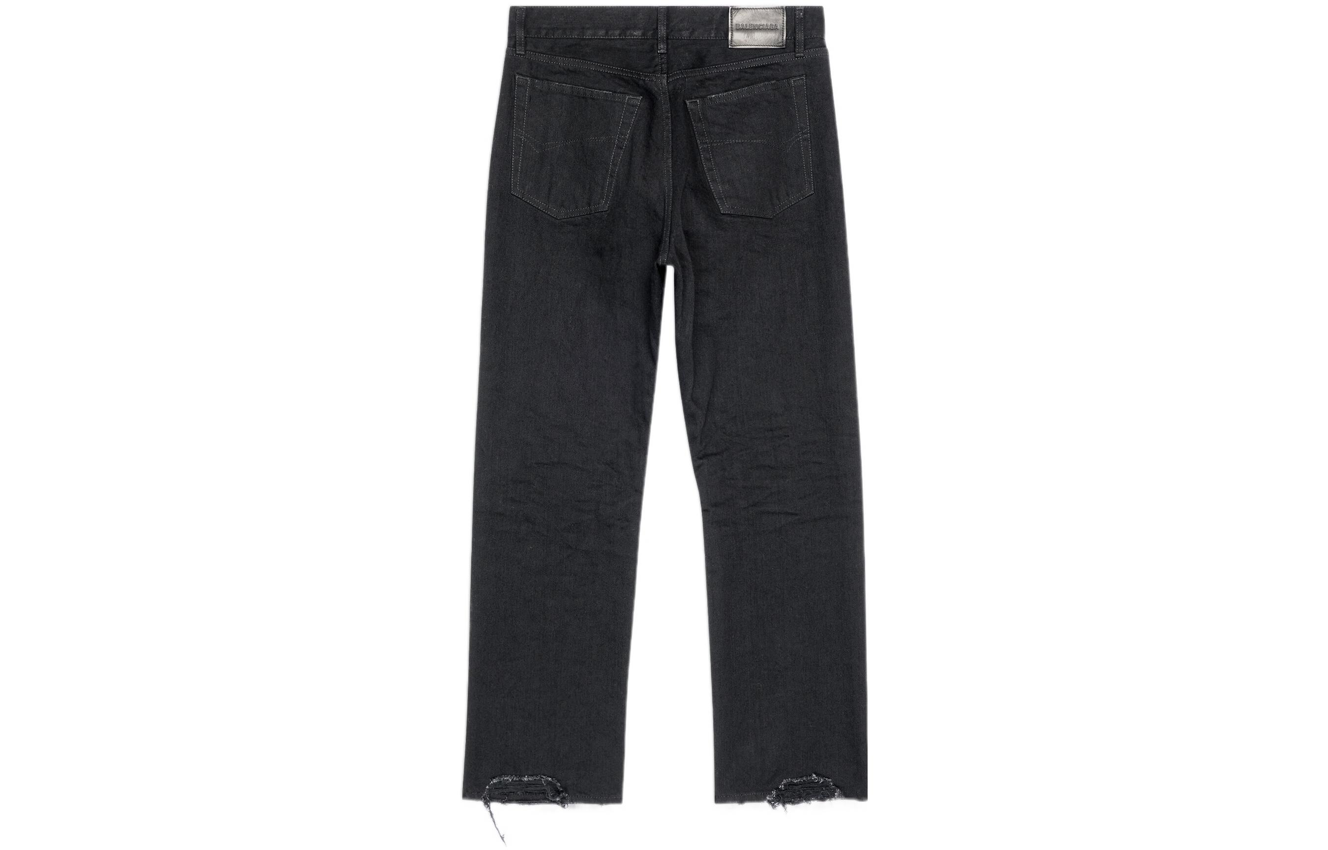 Lookbook Balenciaga FW22 Jeans Hitam Loose Fit Straight-Leg. 697830TBP471029