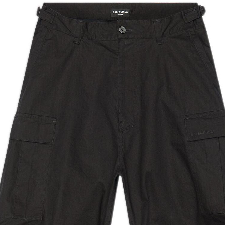 Details for 발렌시아가 FW22 블랙 로우웨이스트 카고 팬츠 포켓 디테일 704704TKP271000