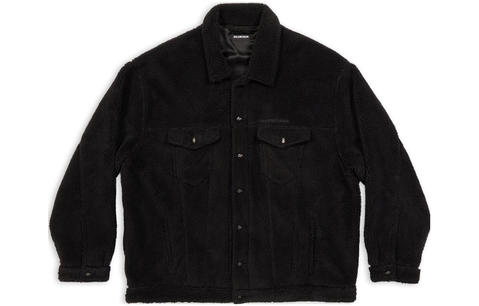 Balenciaga FW22  Black Solid Color Long-Sleeve Relaxed Fit Jacket 704464TMQ261000 圖 2