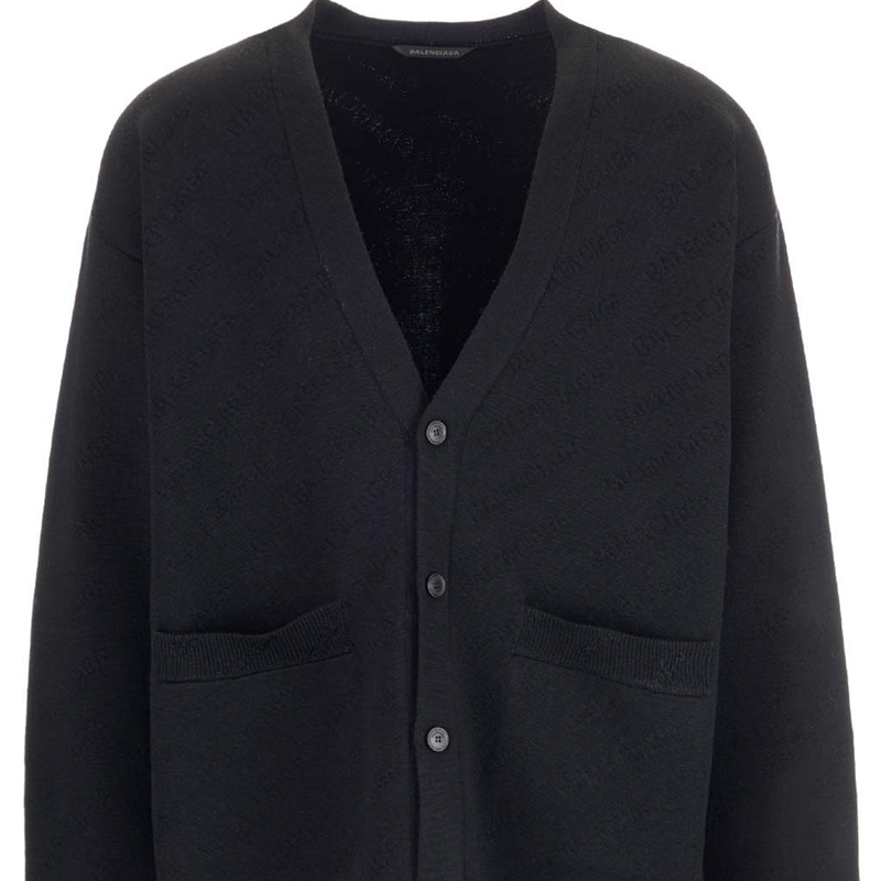 Details for バレンシアガ FW22 ブラック Vネック シングルブレスト ニットセーター 720058T16611000
