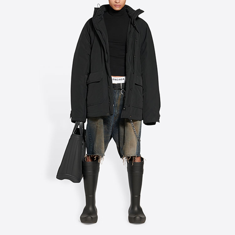 Balenciaga FW22  Black Zip-Up Hoodie Jacket Oversized Fit. 704548TMO171000 圖 3