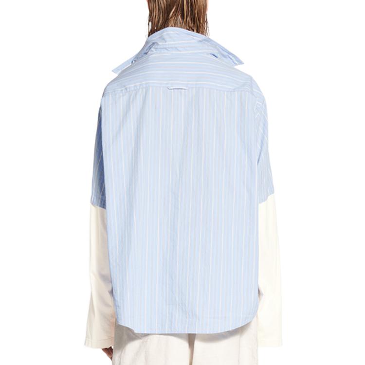 Balenciaga FW22  Blue Striped Contrast Layered Button-Up Shirt. 699227TNM063965 圖 5