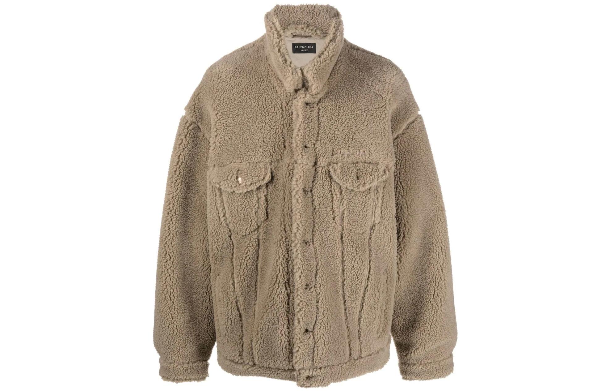 Balenciaga FW22  Brown High-Neck Single-Breasted Jacket 704464TMQ269577