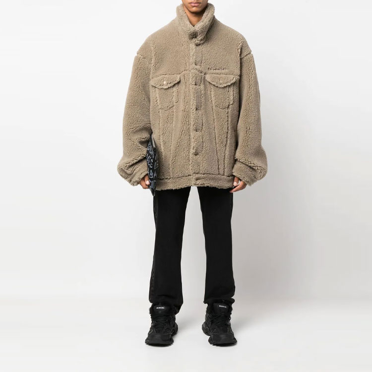 Balenciaga FW22  Brown High-Neck Single-Breasted Jacket 704464TMQ269577 圖 3