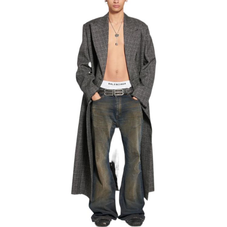 Lookbook バレンシアガ FW22 チェック柄ストレートカットシングルブレストコート 704488TMU021070