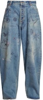 Balenciaga FW22 Graffiti Print Loose Fit Jeans Blue 719345TNW564268 Balenciaga FW22 Graffiti Print Loose Fit Jeans Blue 719345TNW564268