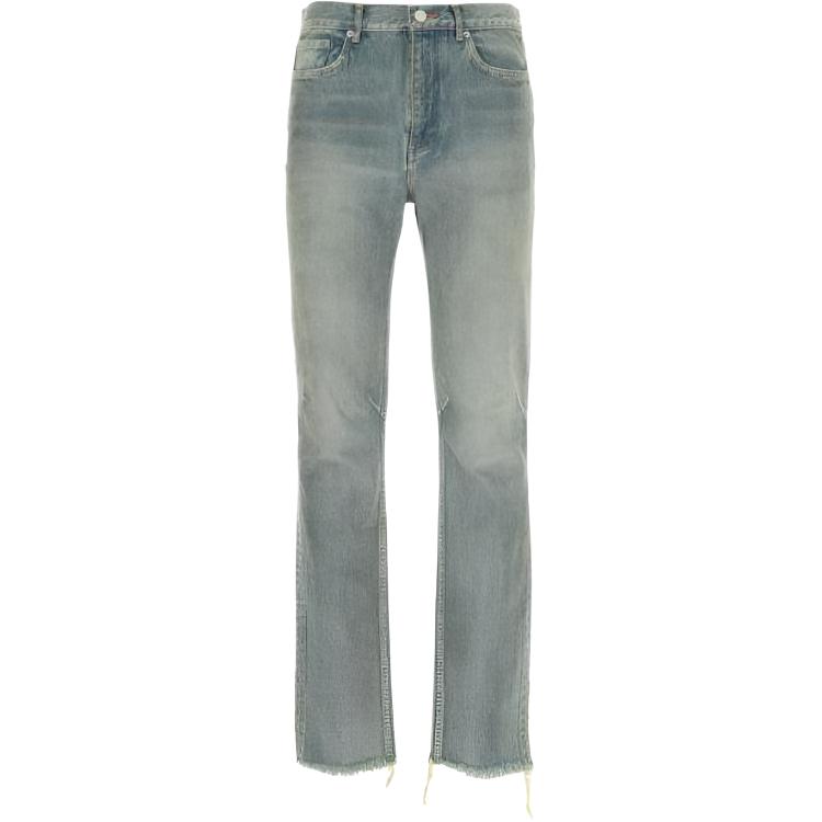 Balenciaga FW22  High-Waisted Distressed Zip Denim Jeans. 719333TNW553221