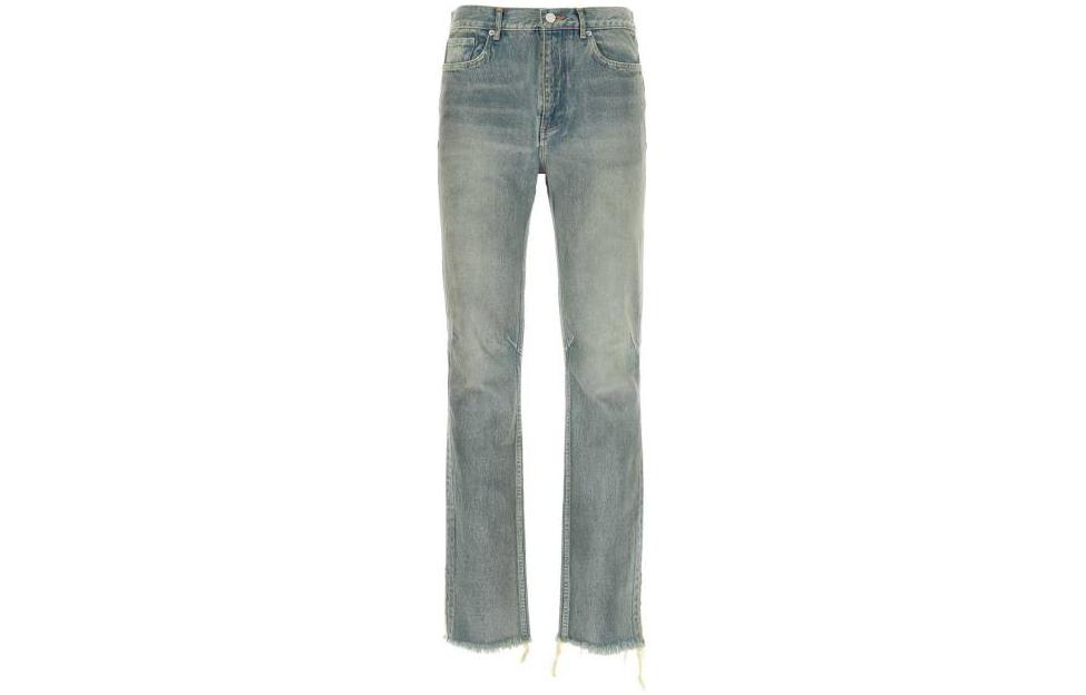 Order Balenciaga FW22 Vaqueros Denim de Talle Alto Rasgados con Cremallera. 719333TNW553221