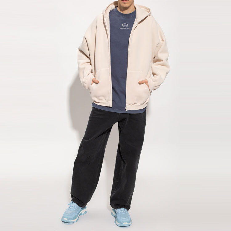 Balenciaga FW22  Logo Print Crewneck T-Shirt Gray Blue 641675TLVF94197 圖 3