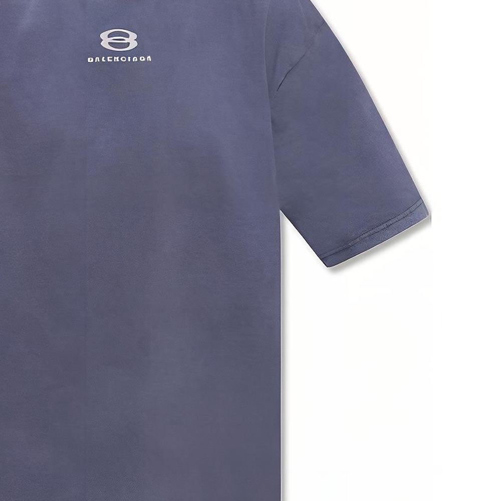 Balenciaga FW22  Logo Print Crewneck T-Shirt Gray Blue 641675TLVF94197 圖 6