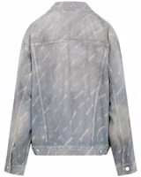 Lookbook Balenciaga FW22 復古藍色Logo印花破壞款寬鬆牛仔外套 719319TNW553221
