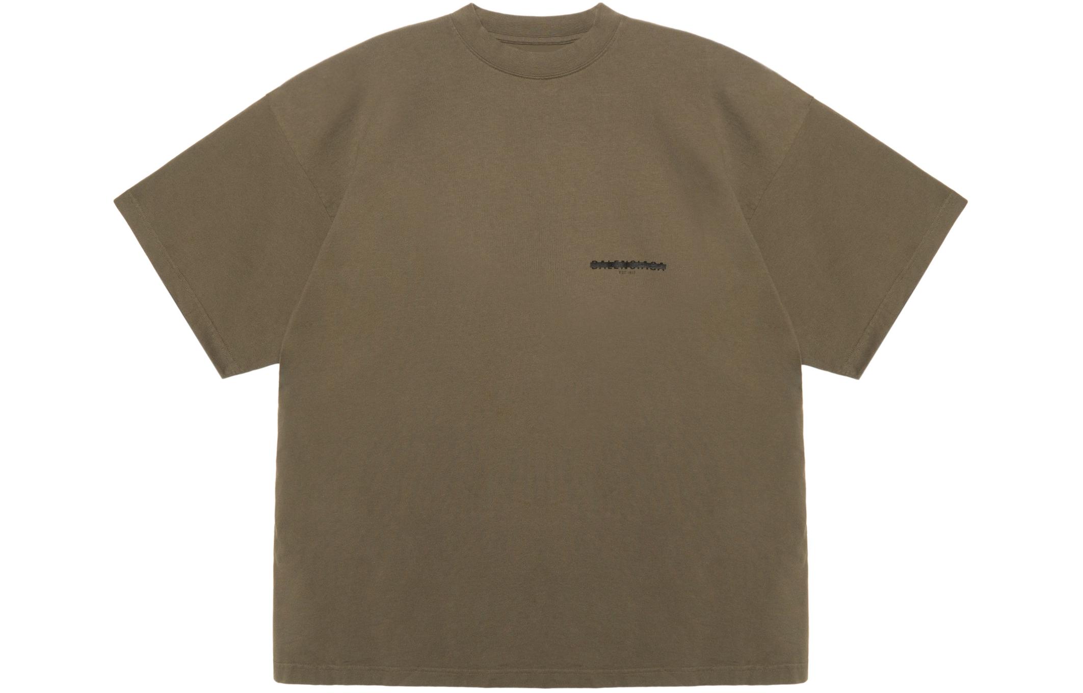 Balenciaga FW22  Logo Print Oversized Tee Military Green. 694576TMVJ62930